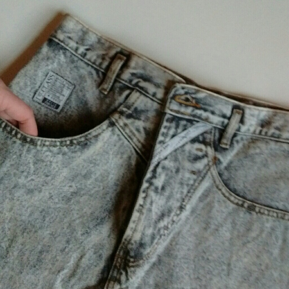 vintage Jordache jean skirt acid washed grey sze14